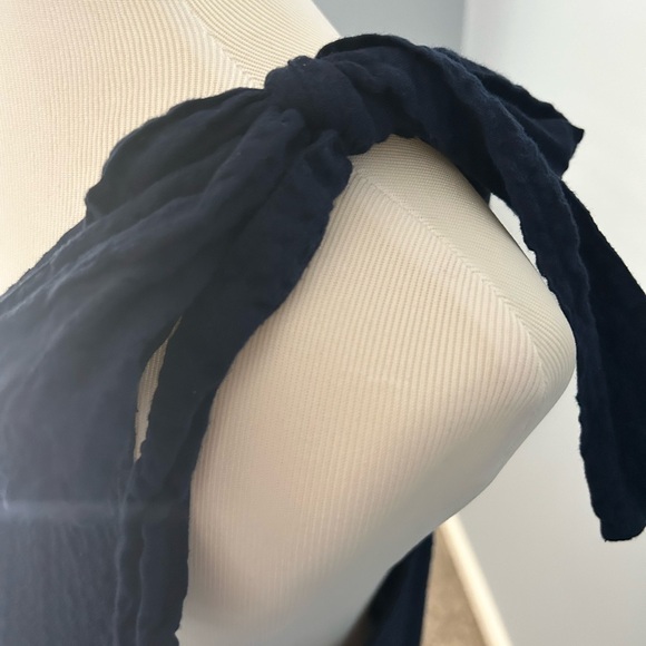 Navy One Shoulder Midi Dress - Picture 2 of 3